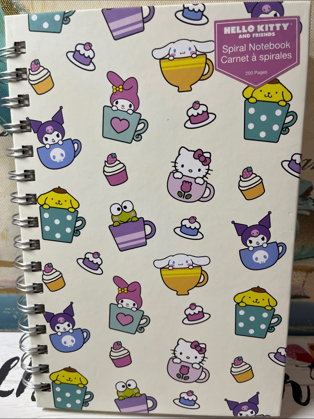 Hello Kitty and Friends Spiral Notebook - White with Multicolor Characters